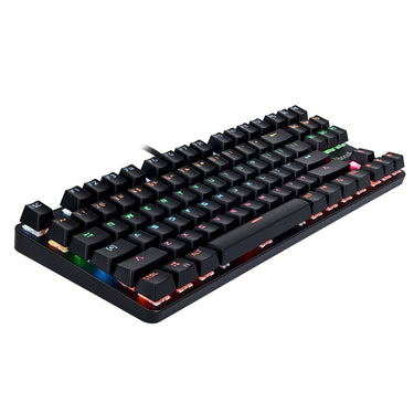 bonelk gaming mechanical compact wired rgb led keyboard (black)